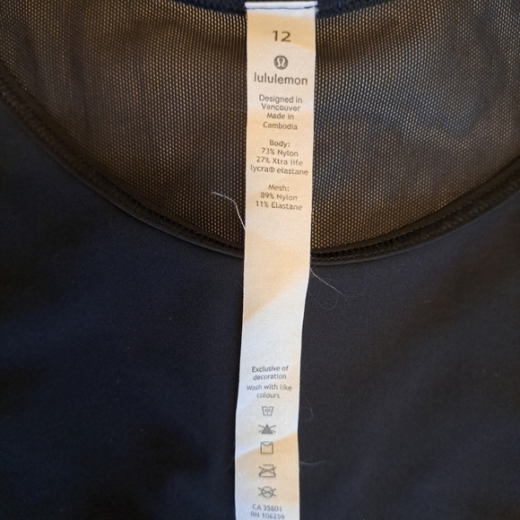 Lululemon Sculpt Tank Top Black Size 12 Excellent Condition - Picture 7 of 9